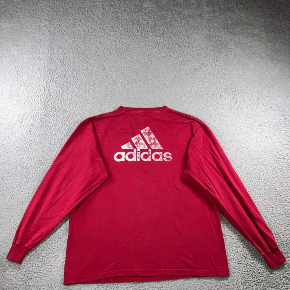 Adidas Alabama Crimson Tide Roll Tide L/S T-Shirt Mens L Red Baggy Distressed - Picture 3 of 15